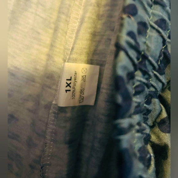 Soft Drawstring Tie Elastic Waist Loose Jogger Pants with Pockets, GRN/BLK, 1XL - Picture 3 of 6